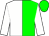 White and green halves, white sleeves, green cap (Augustin Stable)