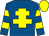 Royal blue, yellow cross of lorraine, hooped sleeves, yellow cap (Mr Granville Taylor)
