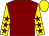 Maroon, yellow sleeves, maroon stars, yellow cap (Smith Millar Hynd Russell)