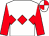 White, red triple diamond and sleeves, quartered cap (J J Devlin)