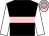 Black, pink hoop, white sleeves, pink and white hooped cap (Yeomanry Racing)