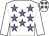 White, mauve stars, white sleeves (Mrs L F Wei)