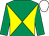 Emerald green and yellow diabolo, emerald green sleeves, white cap (Macattack)