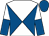 Royal blue & white diabolo, halved sleeves, royal blue cap (Martin O'Callaghan)