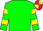 Green, yellow hooped sleeves, cerise and gold quartered cap (Mr Neale Dalton)