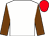 White, chocolate sleeves, red cap (Throckmorton Court Stud)