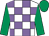 White & mauve check, emerald green sleeves & cap (Alexander McGregor)