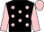 Black, pink spots, sleeves and cap (Mr Chris Penney)
