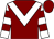Maroon, white chevron, white & maroon hooped sleeves, maroon cap (Thomas Keithley)