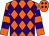 Orange, purple diamonds, purple hoops on sleeves (Michael Lay)