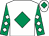White, emerald green diamond, emerald green sleeves, white diamonds, white cap, emerald green diamond (Bow River Racing)