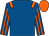 Royal blue, orange epaulettes, striped sleeves, orange cap (Brian Donlon)