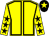 Yellow, black seams, yellow sleeves, black stars, black cap, yellow star (Mrs Heather Kemp)