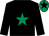 Black, emerald green star, emerald green cap, black star (Mr J R M Ridge)
