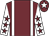 Garnet body, white braces, white arms, garnet stars, garnet cap, white star (Mme C Laur)