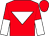 Red, white inverted triangle, halved sleeves (Mr Tony Elliott)
