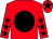 Red, black disc, red sleeves, black stars, red cap, black star (Tillyrie Racing Club)