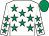 White, emerald green stars, emerald green cap (Colm's Dream Syndicate)