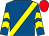 Royal blue, yellow sash, yellow chevrons on sleeves, red cap (Cracking Name Syndicate)