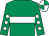 Emerald green, white hoop, white spots on sleeves, quartered cap (Sehar Iqbal)