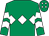 Emerald green, white triple diamond, white chevrons on sleeves, emerald green cap, white diamonds (Muhammad Azam)