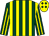 Dark green & yellow stripes, yellow cap, dark green diamonds (Miss Pauline A Conlon)