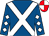 Royal blue, white cross belts, diamonds on sleeves, red and white quartered cap (Mr Paul Brocklehurst)