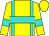 Yellow, turquoise braces, hoop and armband, yellow cap (Mr & Mrs R J Trotter, Messrs D C Howells, G J West)