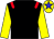 Black, red epaulettes, yellow sleeves, yellow cap, blue star (Thistle Bloodstock Limited)
