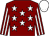 Maroon, white stars, striped sleeves,white cap (Mr Mohammed Bin Hamad Khalifa Al Attiy)