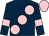 Dark blue, large pink spots, armlets and cap (Mr G Oldroyd)