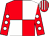 Red and white (quartered), red sleeves, white spots, striped cap (Mr D Rigg & Partner)