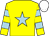 Yellow, light blue star, hooped sleeves, white cap (Dermot M O'Brien)