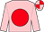 Pink, red disc, quartered cap (Barbara & Alick Richmond)