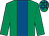 Emerald green, royal blue panel, check cap (Mrs Carol Ginn Mole)