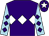 Purple, white triple diamond, light blue sleeves, purple diamonds, purple cap, white star (Ms Anita Acheson)