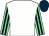 White, light green & dark blue striped sleeves, dark blue cap (Sophie Scarrott)