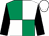Emerald green and white (quartered), black sleeves, white cap (Mr Eric A Elliott)