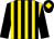 Black and gold stripes, black sleeves, black cap, gold diamond (Mr Allan Belshaw)