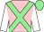 Pink, light green cross belts, white sleeves, light green cap (Mr J K Shannon & Mr M A Scaife)