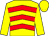 Yellow, red chevrons, yellow sleeves and cap (Mr Roger Alwen Mrs Heather Alwen)