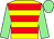 Yellow, red hoops, light green sleeves and cap (Mr L Knott)