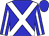 Blue,white cross belts,white stripe on sleeves, blue cap (Ryan Kerbel)