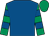Royal blue, emerald green and royal blue hooped sleeves, emerald green cap (Mrs Eileen M Milligan)