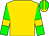 Gold, green sleeves, gold armlets, green cap with gold stripe and peak (Mr Michael Daffey)