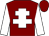 Maroon, white cross of lorraine and sleeves (Llewelyn Yardley Runeckles)