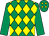 Emerald green and yellow diamonds, emerald green sleeves (Mr Tony Pickford & Partners)