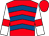 Red, royal blue chevrons, white sleeves, red armlets, red cap (Mrs S A Jones)
