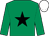 Emerald green, black star, white cap (Charles Duggan)