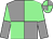 Grey and light green (quartered), light green and grey halved sleeves, light green and grey quartered cap (Legal Marketing Ltd)
